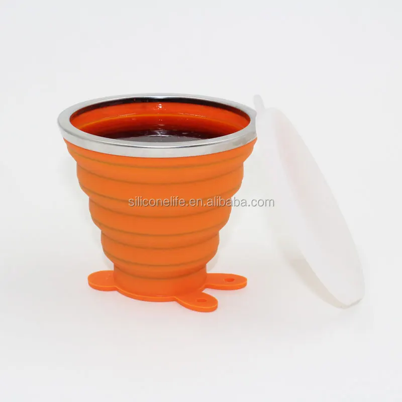 Portable Solid Color Retractable Water Silicone Cups Folding Gargle Cup For Outdoor Travel Drinkware Tools
