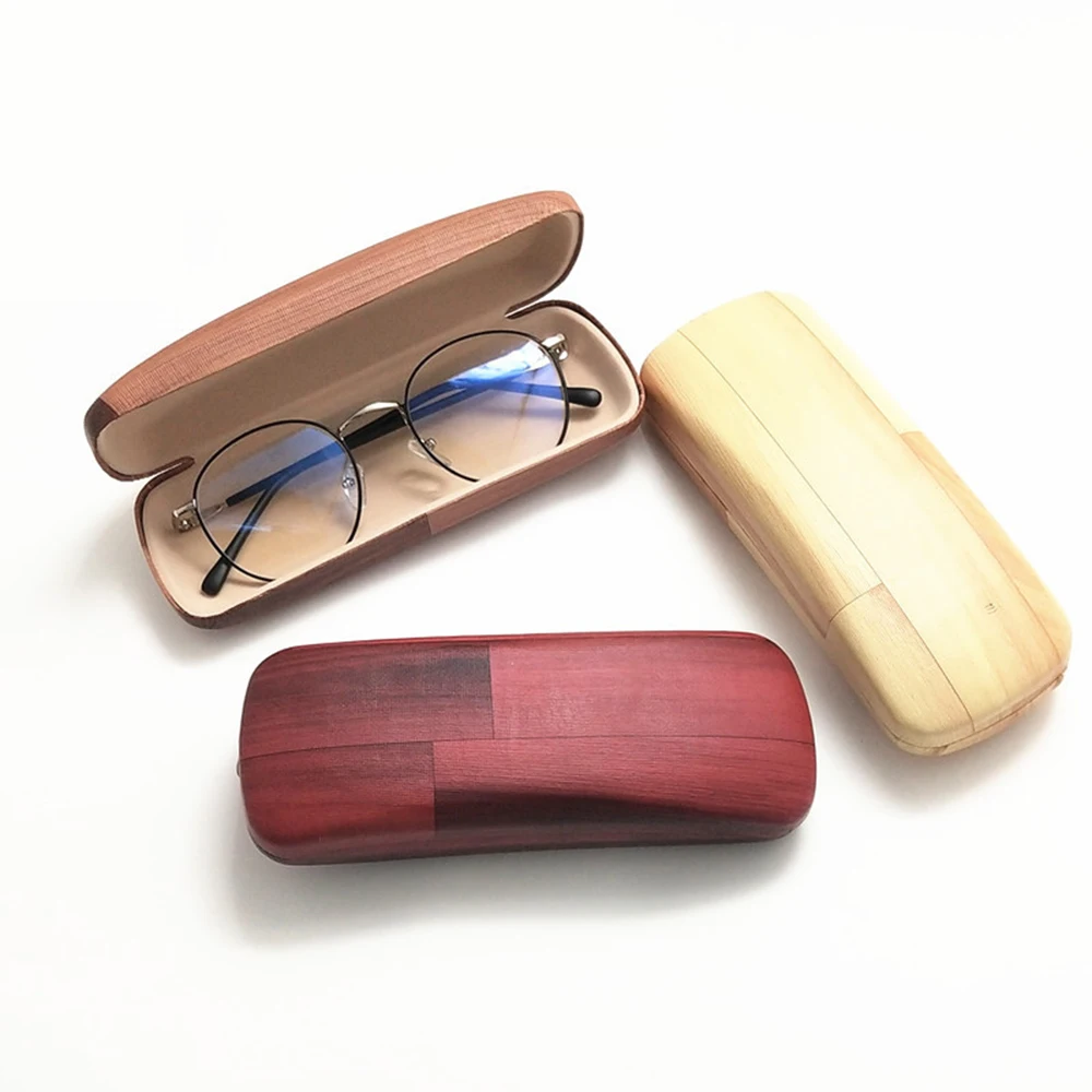 Factory Wholesale Wood Grain Sunglasses Case PU Leather Eye Glasses Box Glasses Storage Box Case For Sunglasses