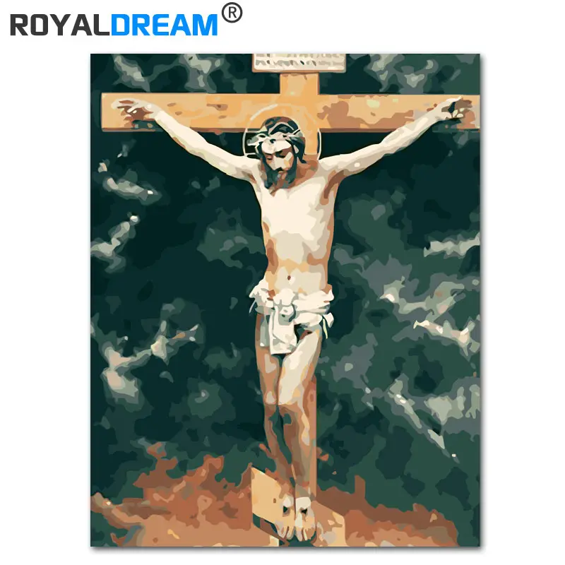 royaldream figure custom jesus canvas painting diy digital oil painting by numbers