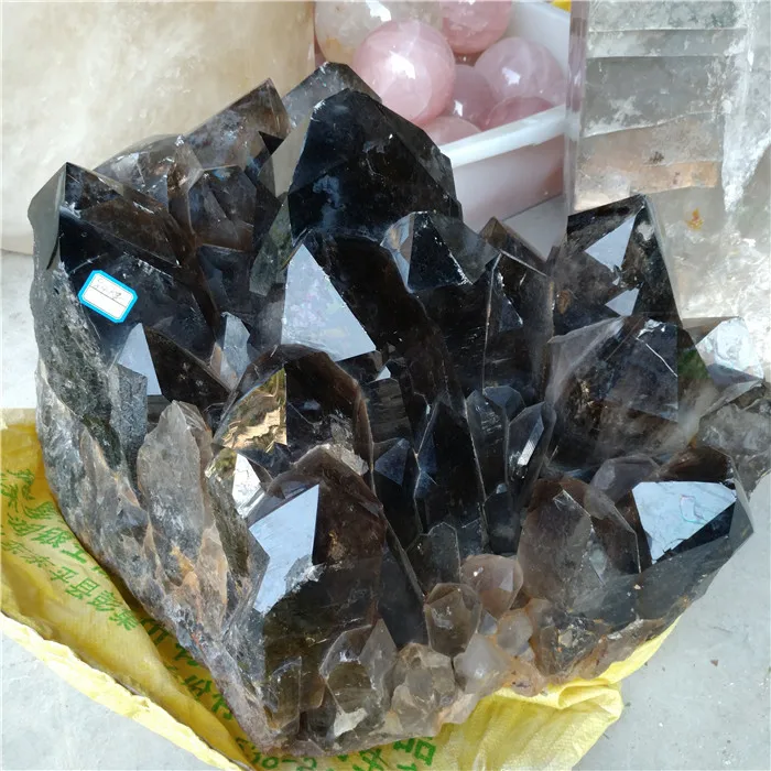 Big natural smoky quartz crystal clusters rock crystal specimen grapes clusters