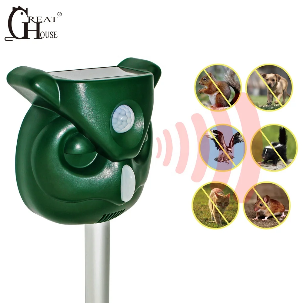 
GH-504 Outdoor Garden solar power ultrasonic motion activated deer raccoon raccoo skunks possum bear repeller animal repellent 