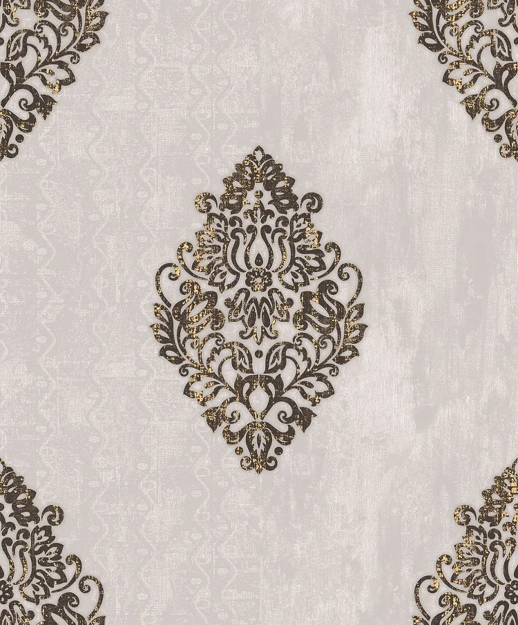 Exquisite Rhombus European Flower Design Waterproof Vinyl Wallpaper for Living Room