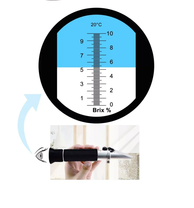Handheld refractometer Brix 0-28% Wine Fruit sweetness salinity meter alcohol alcoholometer Concentration with high precision