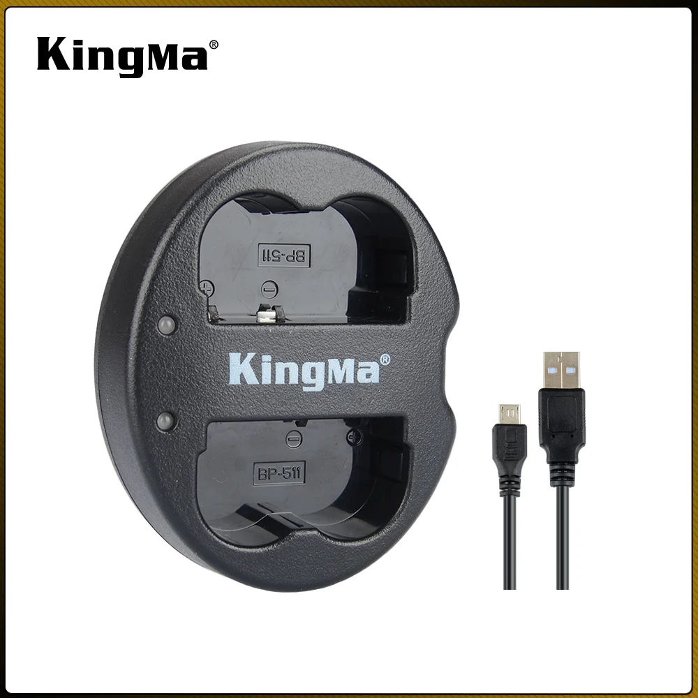 Kingma Лидер продаж BM015-BP511 BP-511A Micro USB двухканальный зарядное устройство для Canon G7XII G7X G5X G9X SX620 SX720 HS