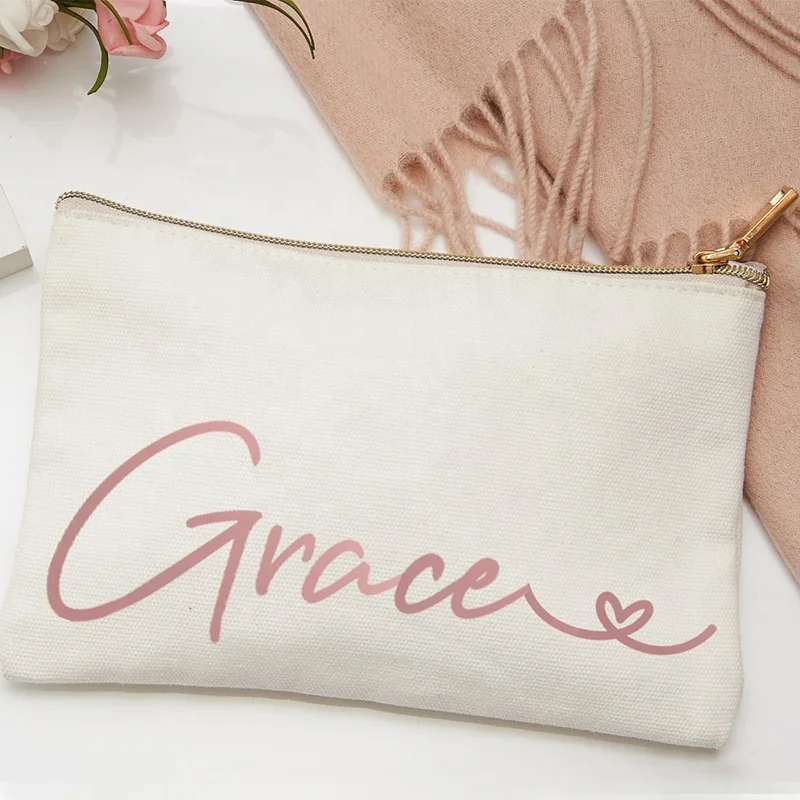 Новое поступление, тканевый пенал на молнии из высококачественного хлопка, роскошная косметичка с принтом логотипа на заказ