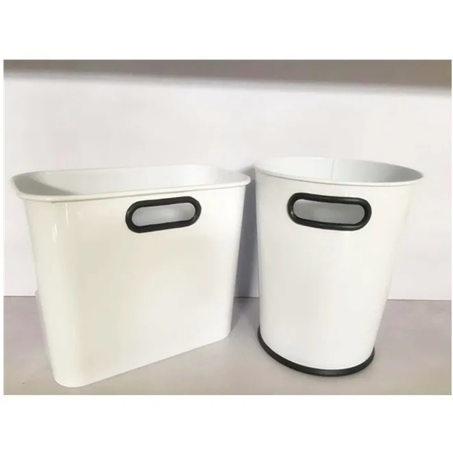 unique simple metal white trash bin set rubbish bin dust bin