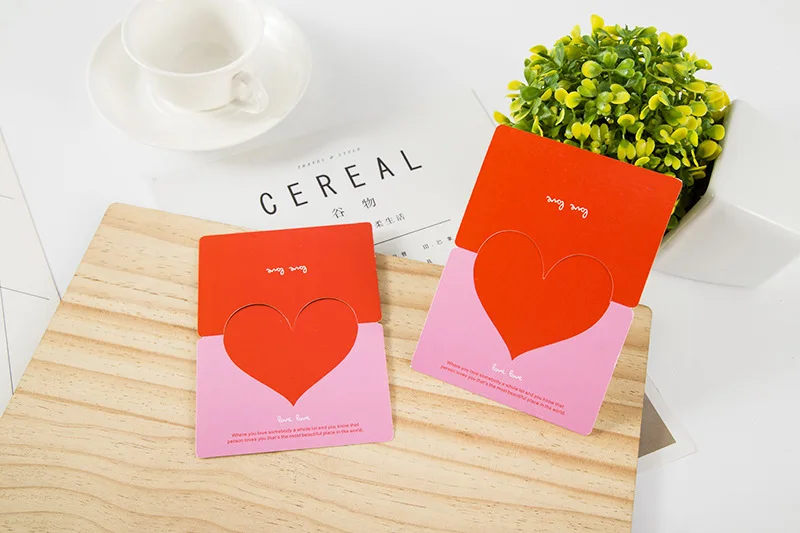 Valentine Cards Heart Pattern Love Cards Romantic Greeting Cards with Red Envelopes For Valentines Day