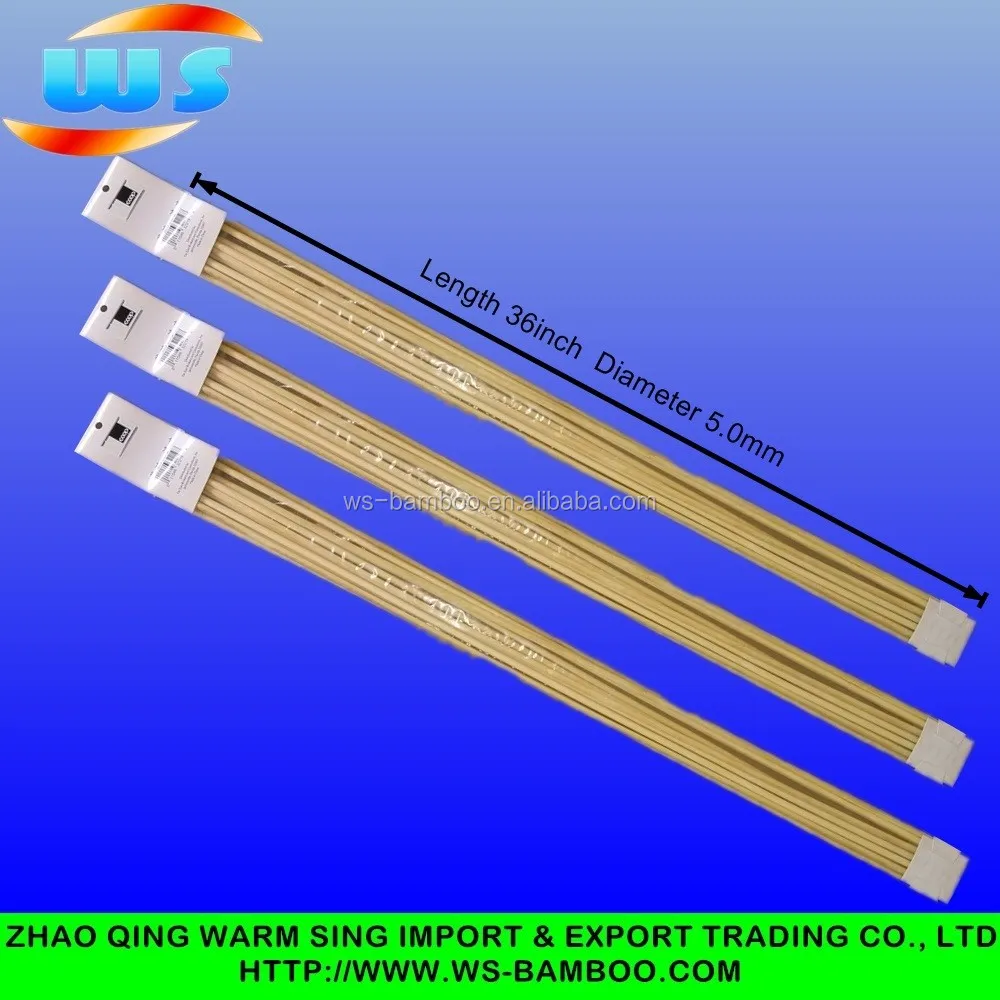 High Quality Disposable wholesale rotating BBQ Stick BBQ bamboo skewer 5.0mm*36inch marshmallow roasting sticks