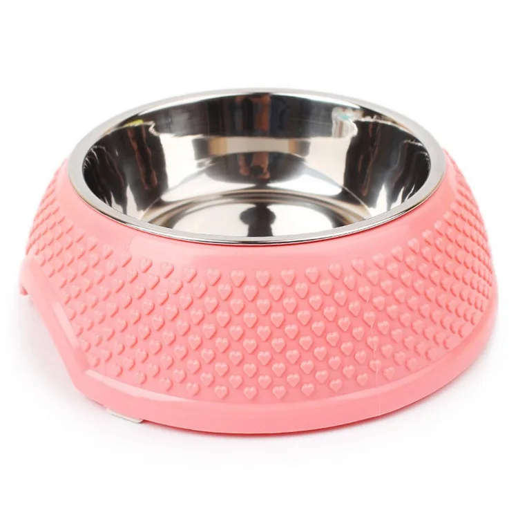 Wholesale Plastic Single Pet Feeding Bowl Stainless steel Dog Food Bowl