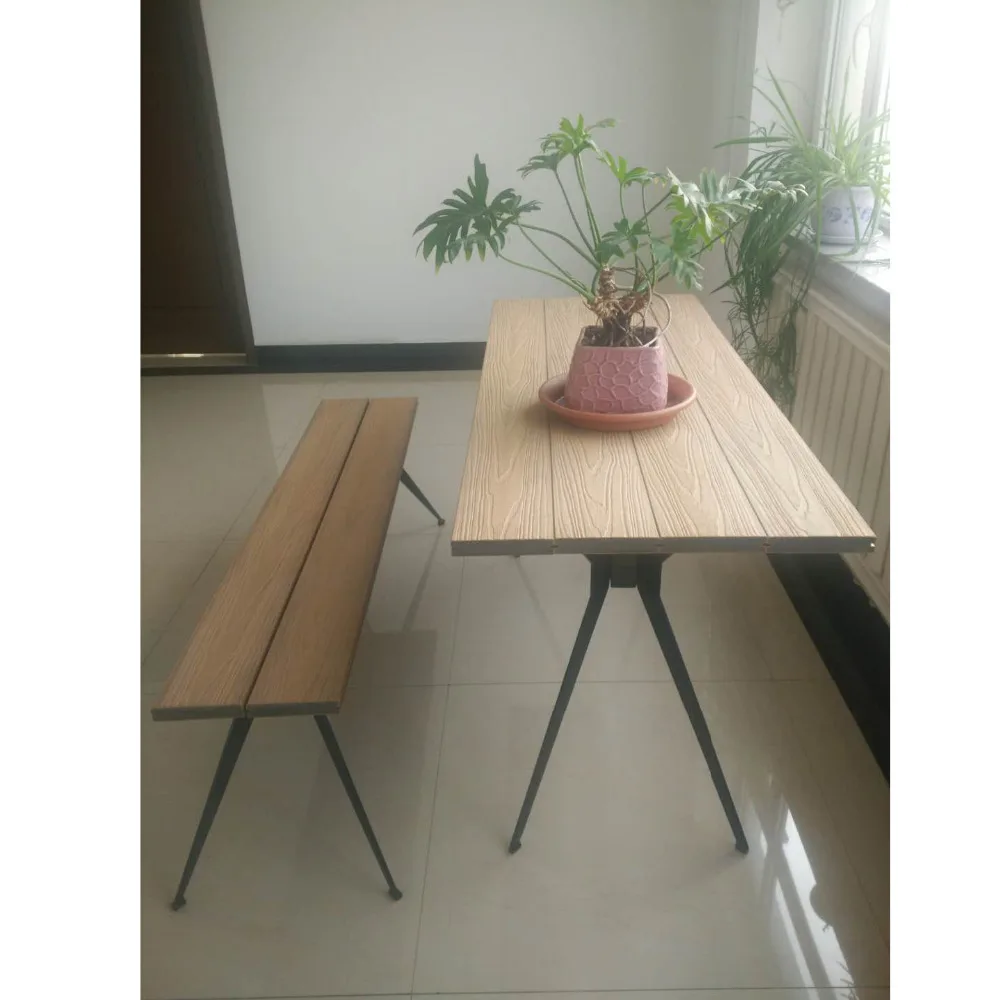 Recycled Engineered Plastic Wood Composite Landscape Timbers Picnic Table and Benches