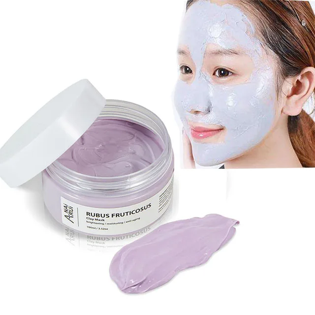 Purple Color Brightening Moisturiziing Anti Aging Blackberry Fruit And Vegetable Clay Facial Face Mask