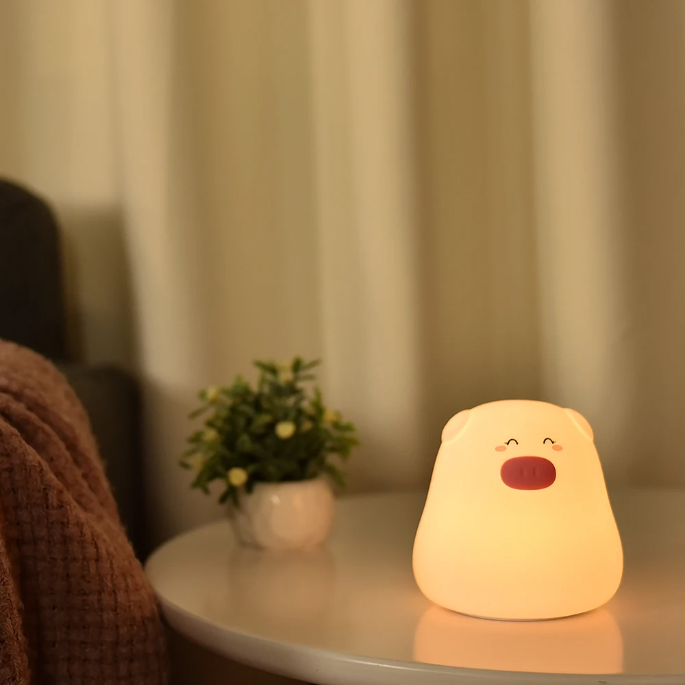 Animal Shaped Lamp Children Table Bebe Lampara Usb Led Bedside Night Lights For Kids Silicone