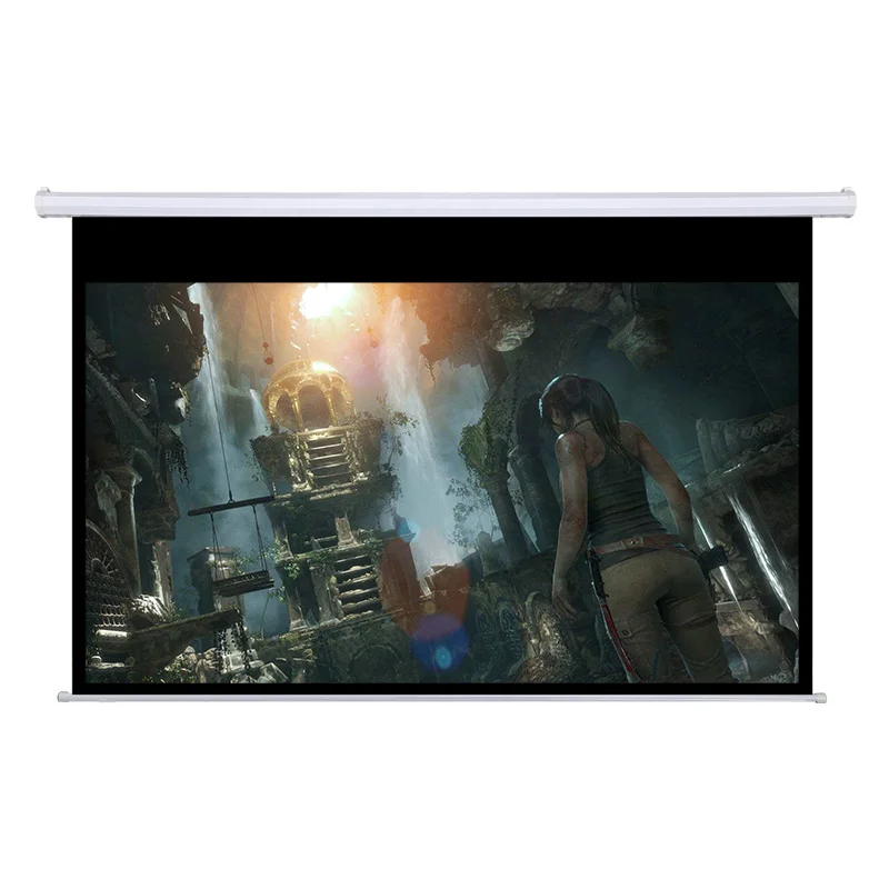 16:9 120 inch Retractable Electric Motorized Automatic Office Use Ceiling / Wall Projector Screen