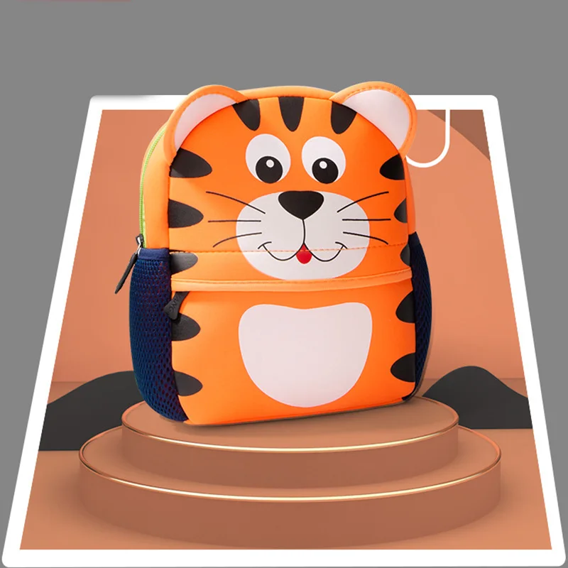 Оптовая продажа, миниатюрные милые школьные ранцы с 3D принтом, детский рюкзак с животным рисунком, неопреновый школьный рюкзак для малышей и детского сада с мультипликационным рисунком