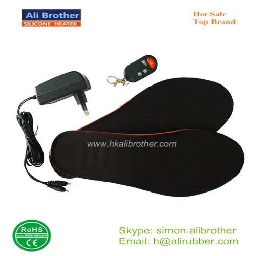 3.7v@1800mAh Remote control Li-ion battery heated insoles, battery heated insoles