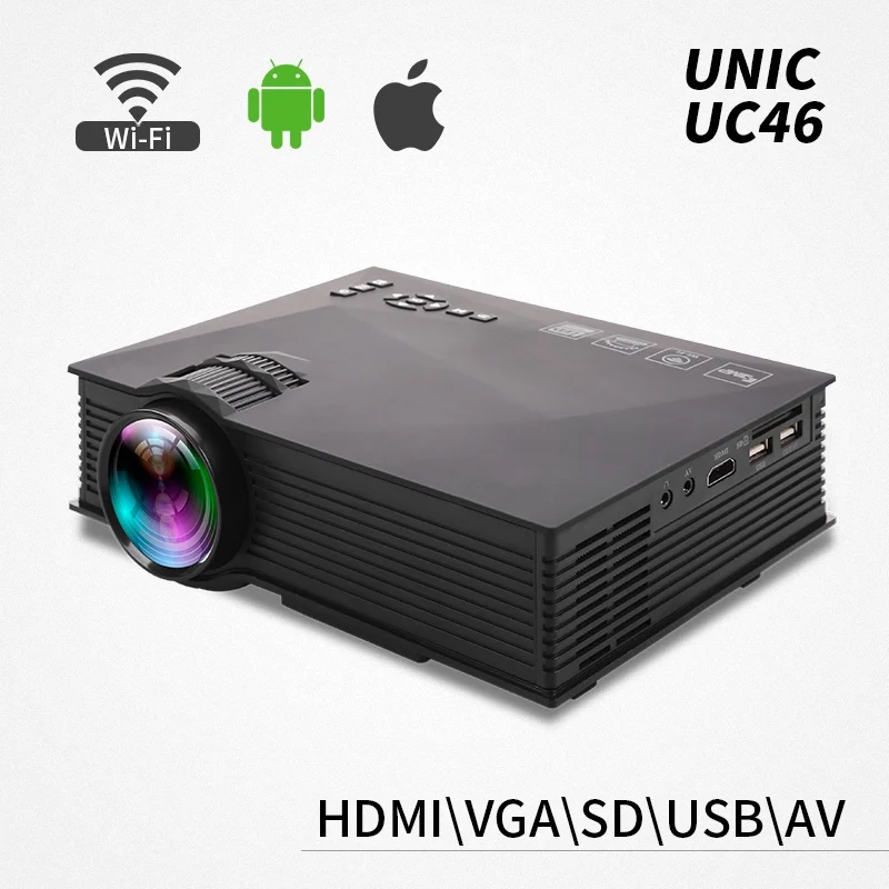 Горячий новый UC46 соединения wi-fi поддержка android iOS для Windows 8.0 и выше мини-проектор