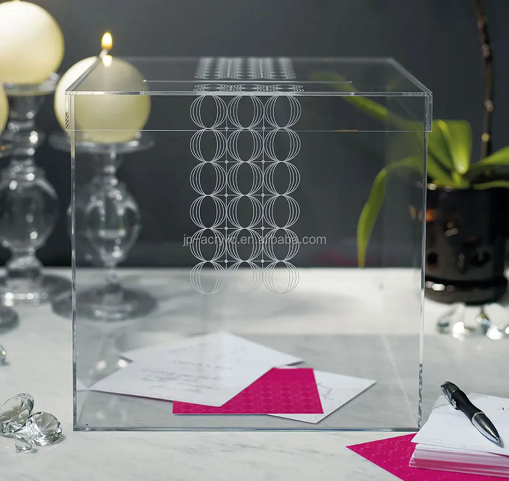
Acrylic Charity Donation Box Ballot Tip Wedding Wish Well Box 