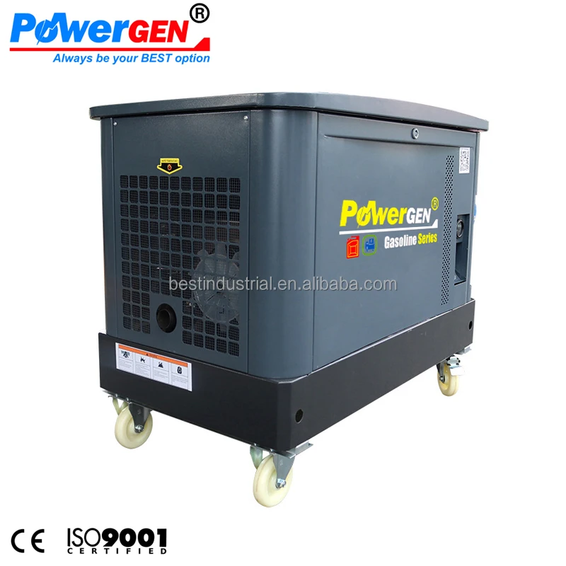 60 дБ! Бесшумная бензиновая генераторная установка POWERGEN, звукоизоляция, 10 ква