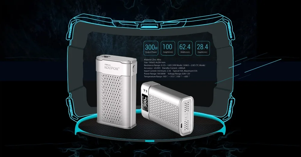 Newest wonder SMOK 300W wattage Koopor TC mod Smok Koopor 300W box mod stainless/black color fit 3pcs 18650 batteries