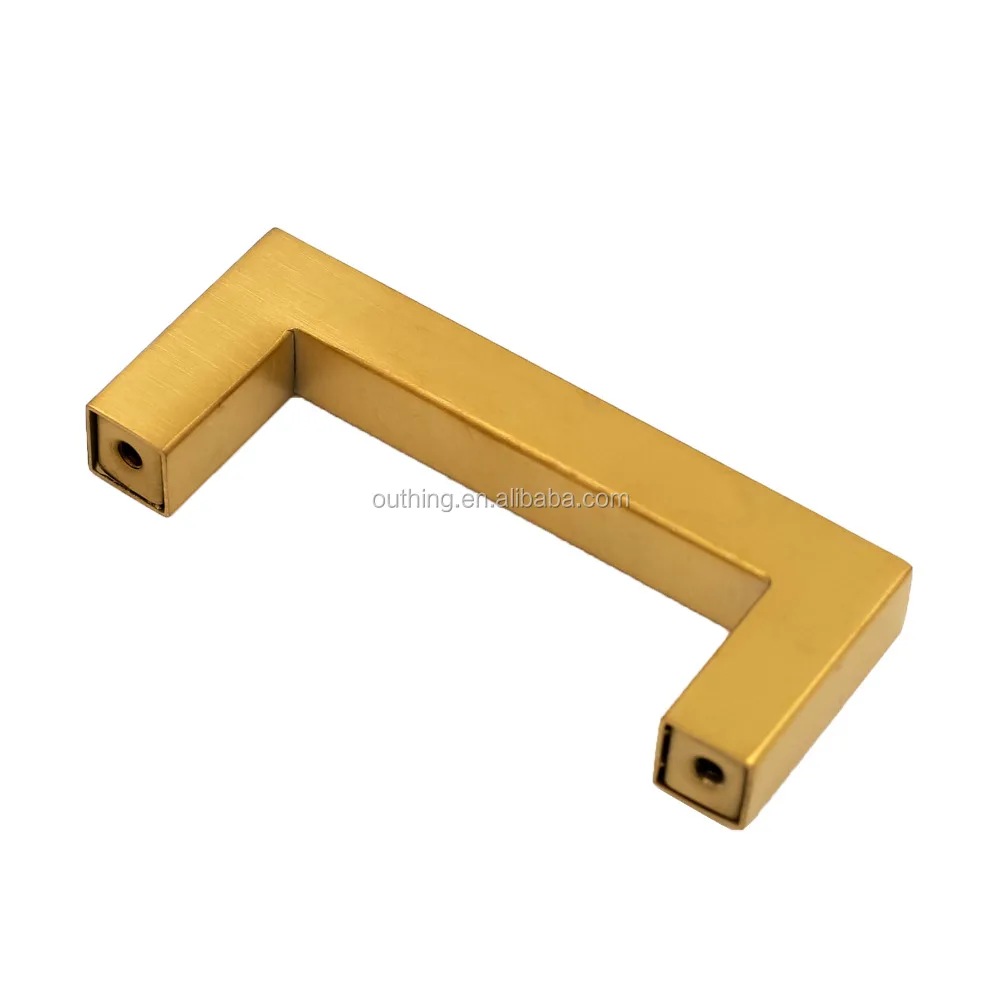 New Regular Customized Metal stainless steel square brass cabinet handle