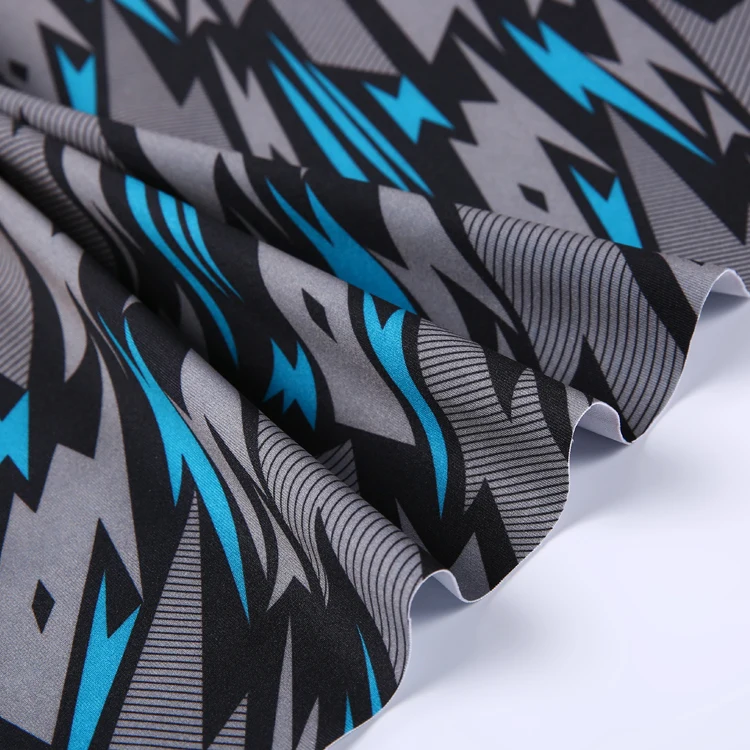 Stretch irregular pattern poly spandex digital printing breathable dry fit jersey fabric for garment