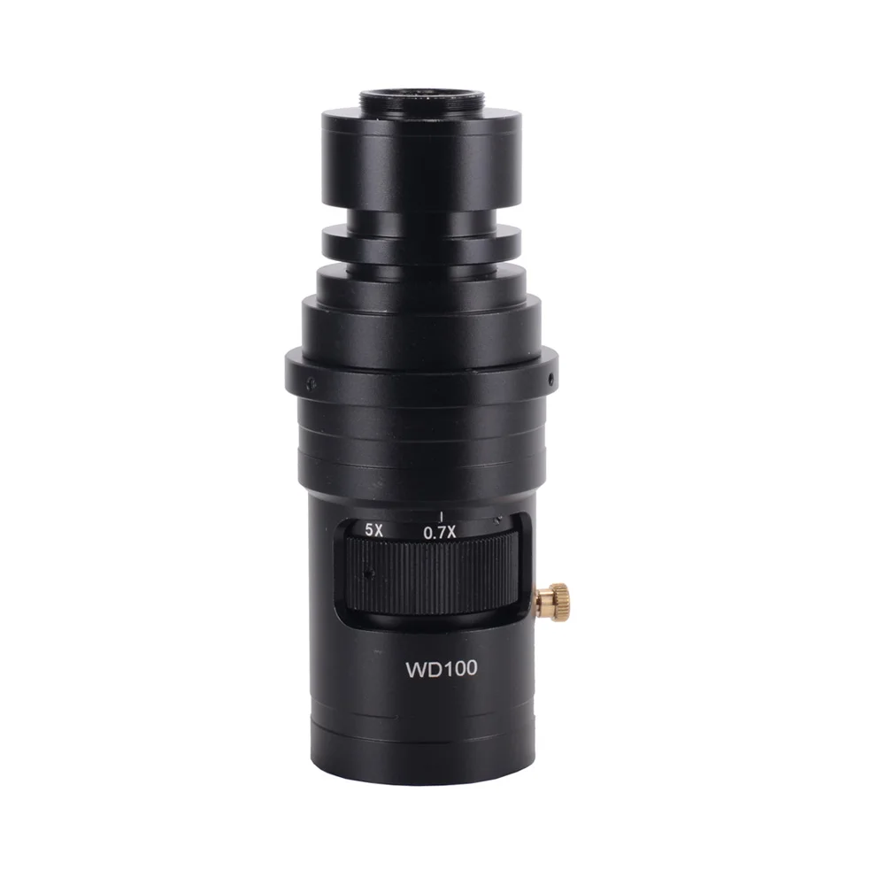 200X HD Parfocal Lens 0.7X-5X Continuously Variable Zoom Lens 100mm Working Distance High DOF Monocular Lens