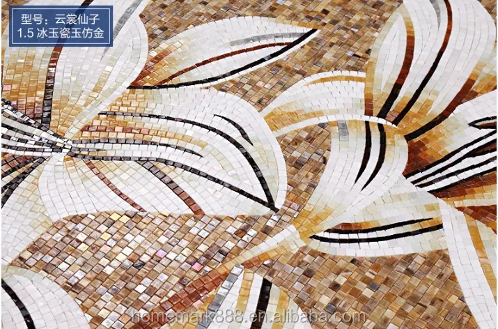 Good Quality Popular Europe Design Glass Flower Mosaic Tile for USA