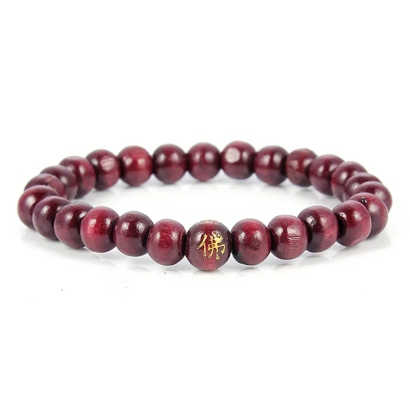 Natural Wood Beaded Bracelet Male Female Buddhist Buddha Meditation Prayer Bracelet & Bangle Jewelry Gift