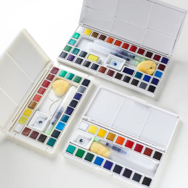 
Premium Quality Bright Colors 18/24/36colors Watercolor Solid Paint with 1 Piece Water Brush Pen 