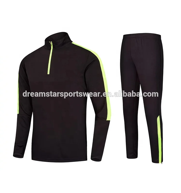 Promotion Best 2022 Blank Orange Half-zipper Soccer Training Jacket Set For High Quality Soccer Tracksuit