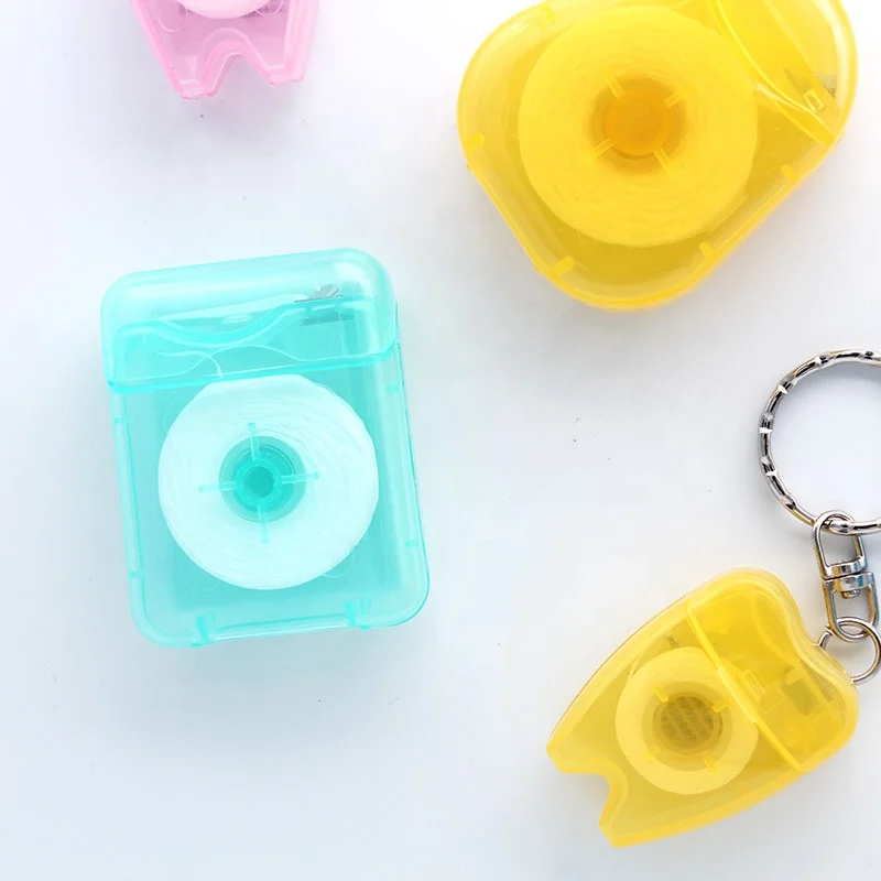 50m 100m waxed mint flavor dental floss dental flosser picker with trapezoidal box