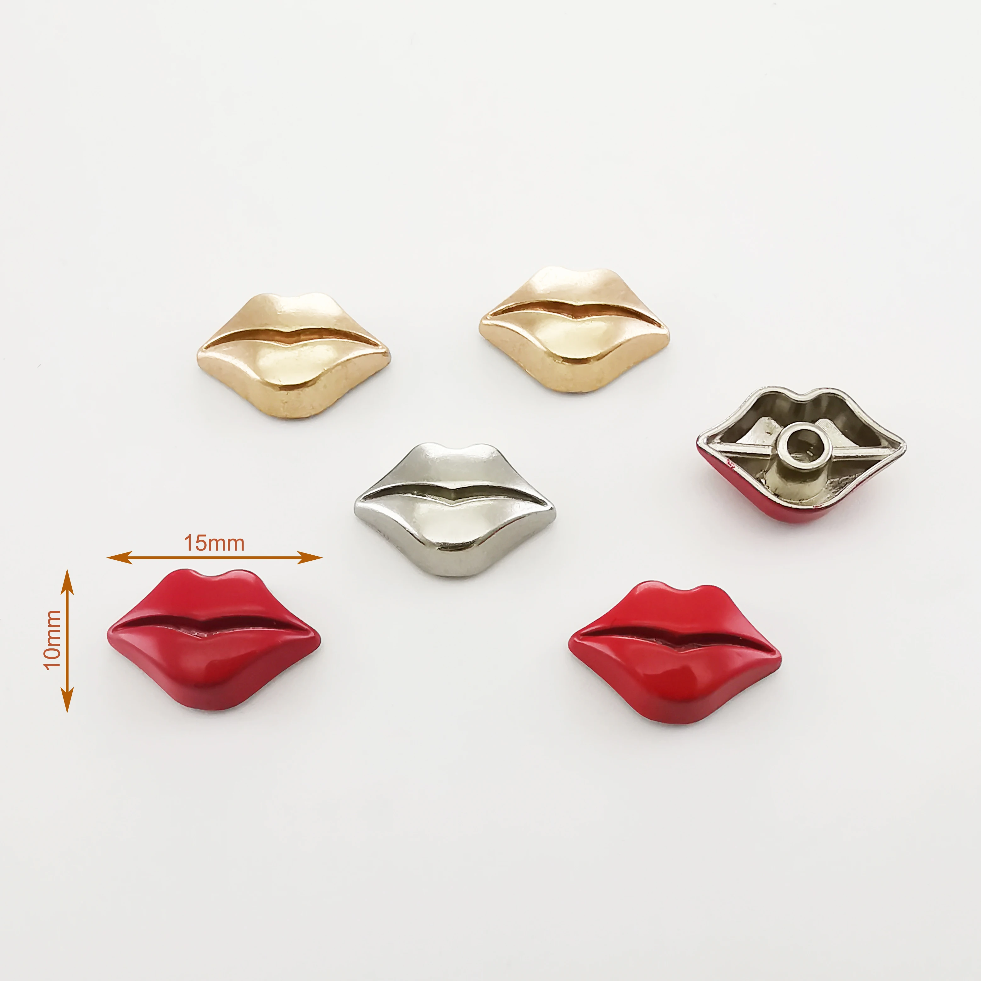 Hot-sale Metal Big Red Lip Buckle Shoes Bag Garment Rivet Shoe Decorations