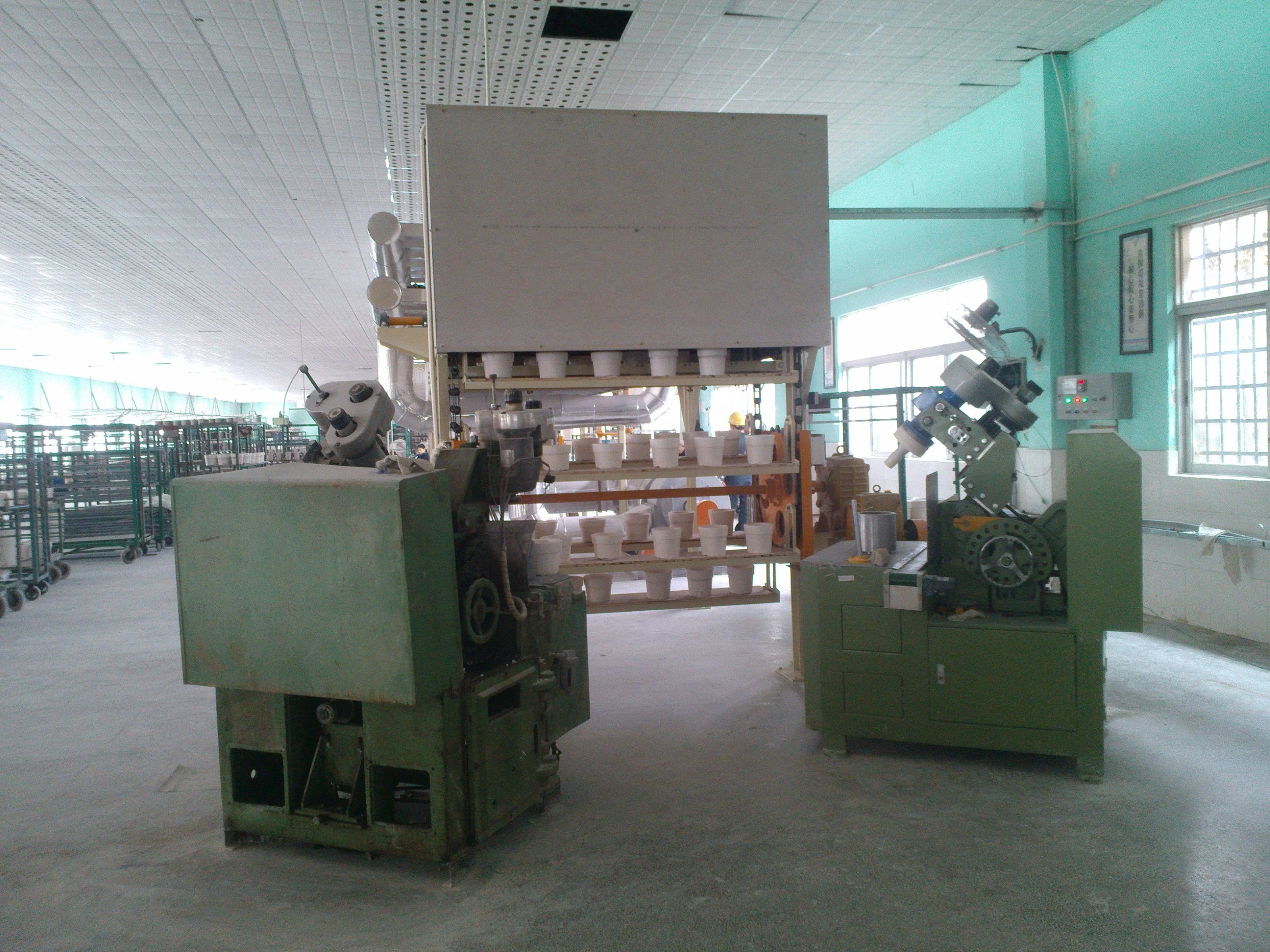 
ceramic tableware cups bowls drying line Basket type dryer 