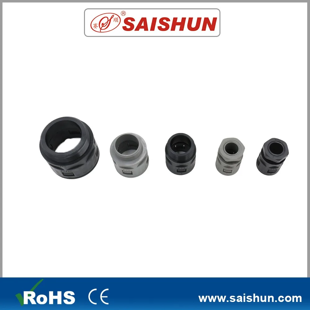 Nylon Plastic Flexible Screwed Conduit Quick Connector Fittings For Pipe