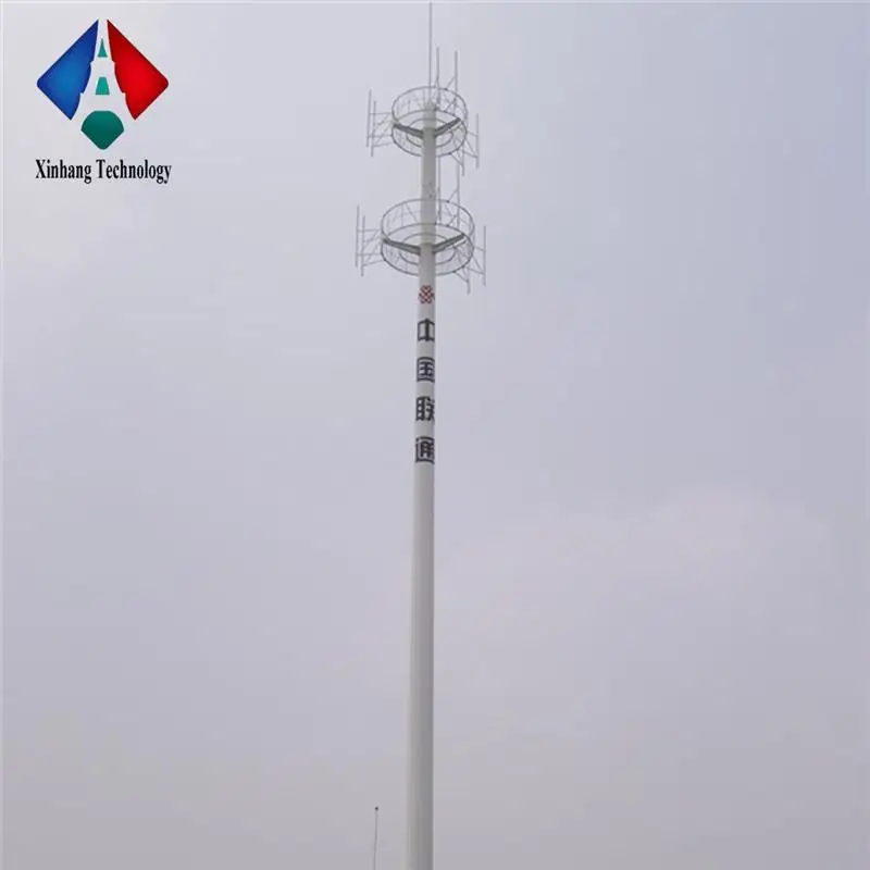 mast and communication single pole telecommunication antenna tower china telecom monopole steel towers