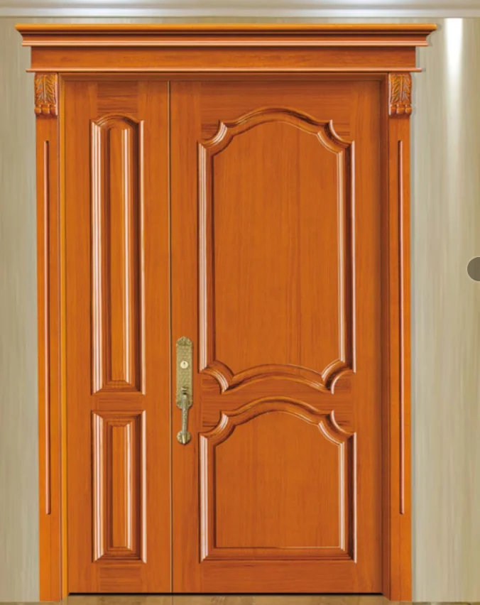 Chinese style main door of unequal double wood door