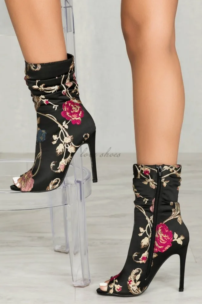 Fashion Sexy Ladies High Heel Boots Women Summer Boots Women Pointed Toe Booties