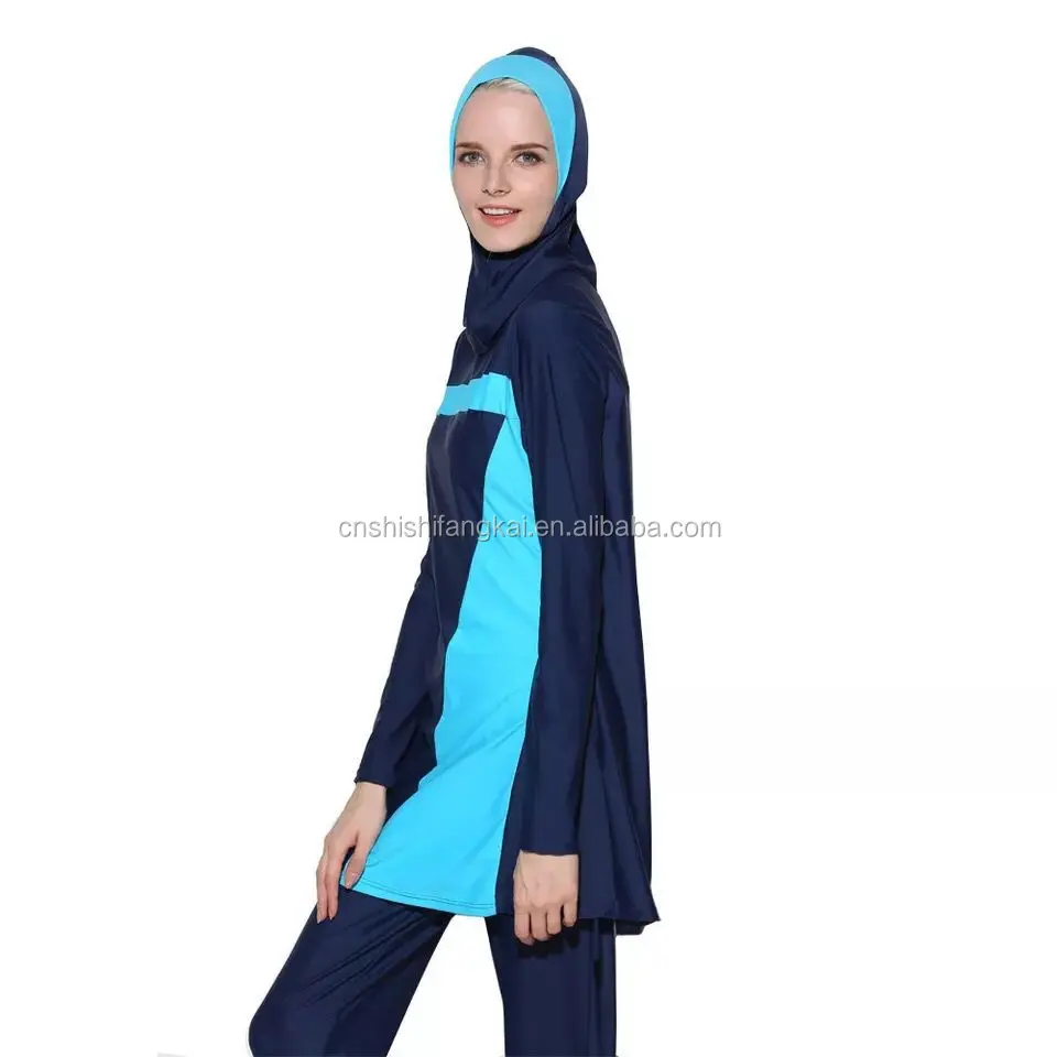 women lady muslim islam swimwear with hat swimsuit tankini full cover latex bathing suit party wear surf wear