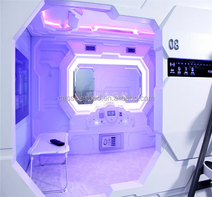 2015 Comfortable sound-proof hostel furniture bedroom sleeper capsule double bed sleeppod sleepbox prefab house