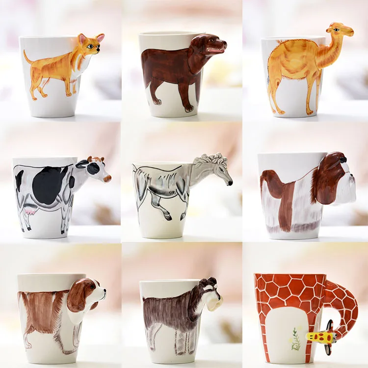 Персонализированная 3D кружка для собак с милыми животными кофе Бигль Шиба-ину керамическая набор многоразовых