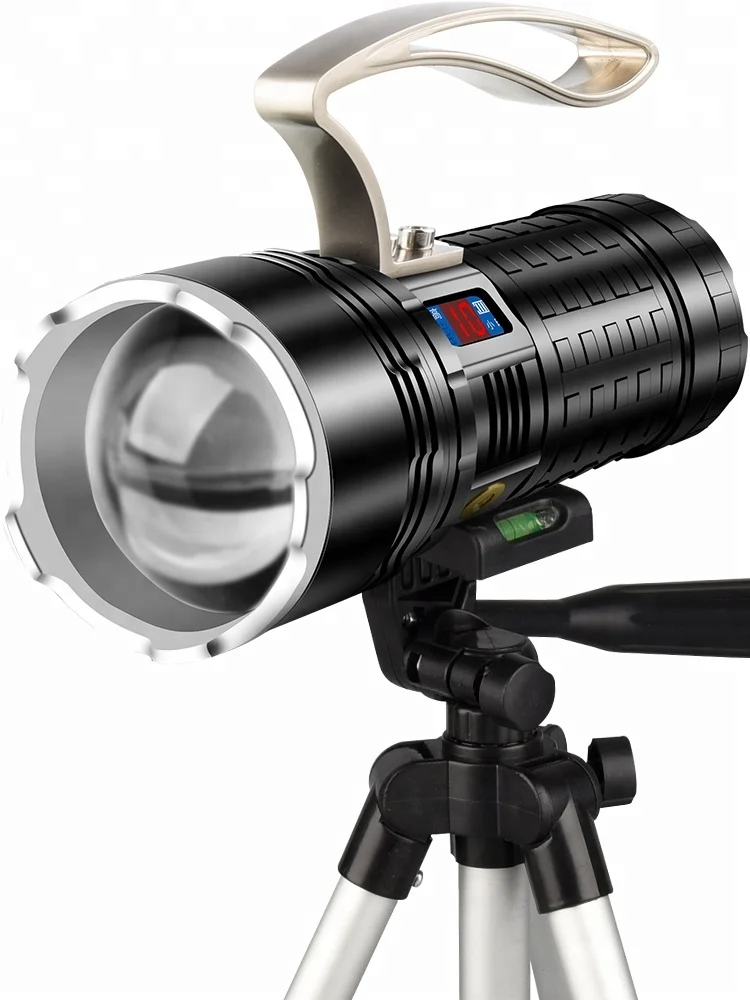 Четырёхлучевой Водонепроницаемый светодиодный фонарик TZS-011 500 Вт, масштабируемый Подводный фонарь для рыбалки с жидкокристаллическим дисплеем