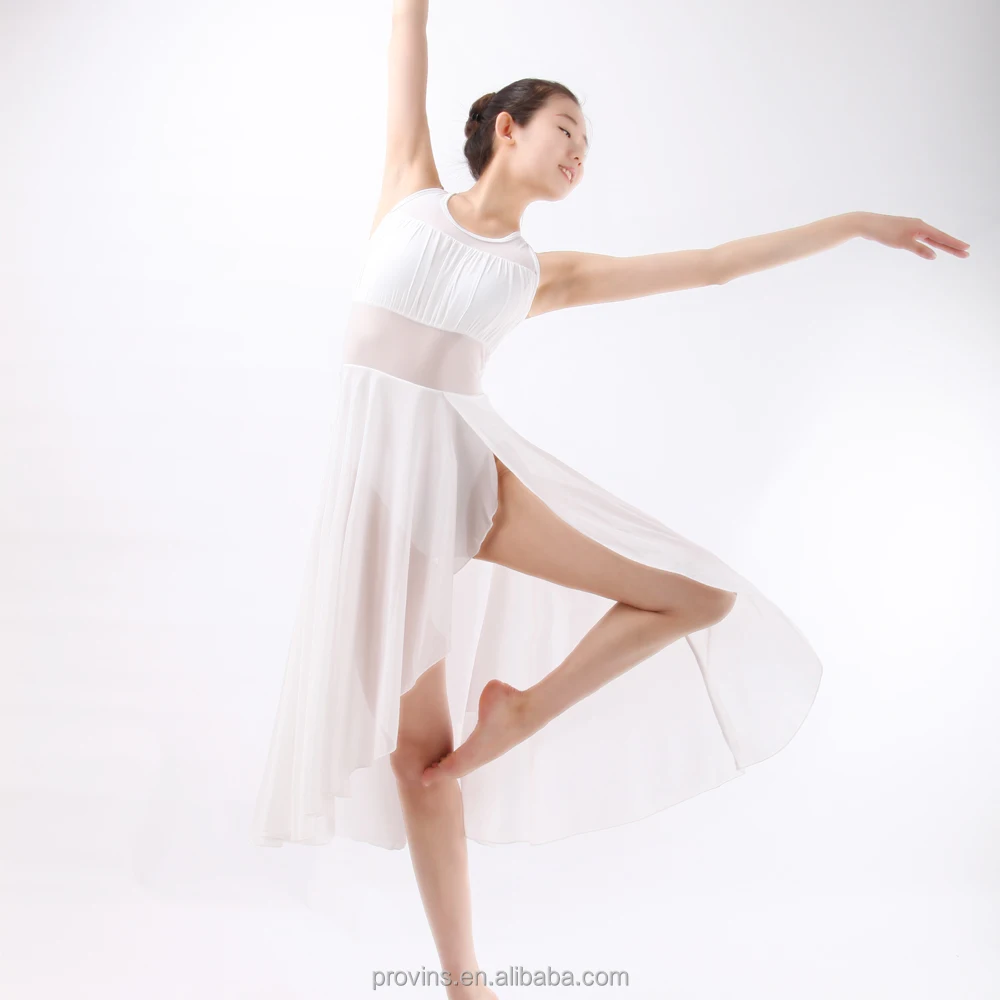 Performance White Long Skirt Ballet Dance Wear
