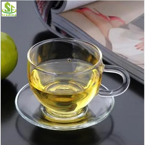 Прозрачный закругленный боросиликатный мини-стакан для чая и молока ручной работы
