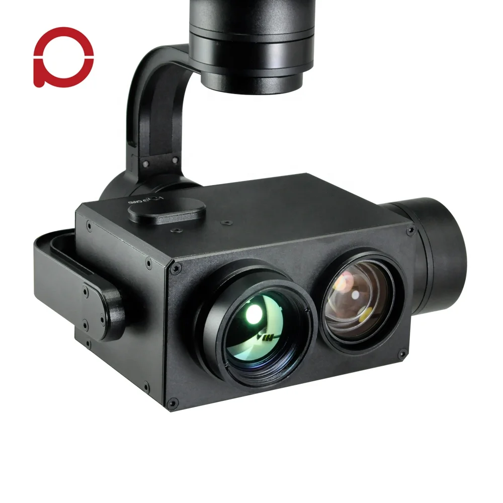 Dual Sensor EO IR UAV Camera Gimbal 10x Zoom with Infrared Thermal Image and Object Tracking for Surveillance / Search / Rescue