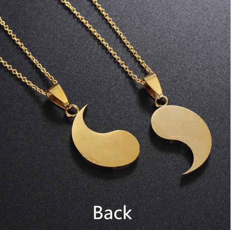 
Couple Gossip Pendant Stainless Steel Couple Necklace Ethnic Style Jewelry Tai Chi Gossip Necklace Stainless steel necklace set 