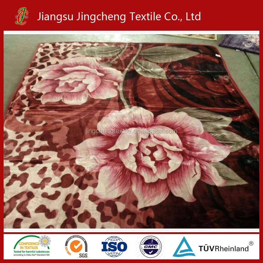 
Hot Sale 100% Polyester super soft mink Raschel Blanket fleece 