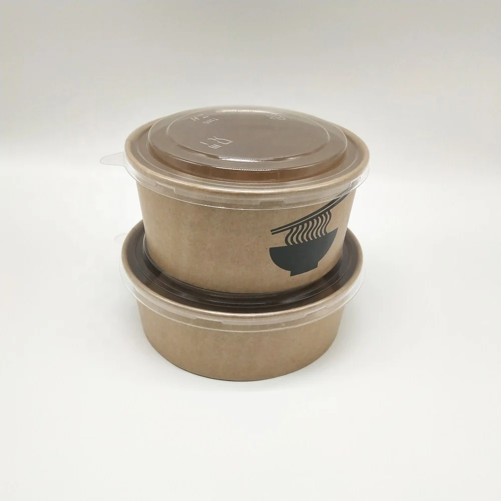 Eco-Friendly Disposable Take Away Kraft Paper Salad Bowl