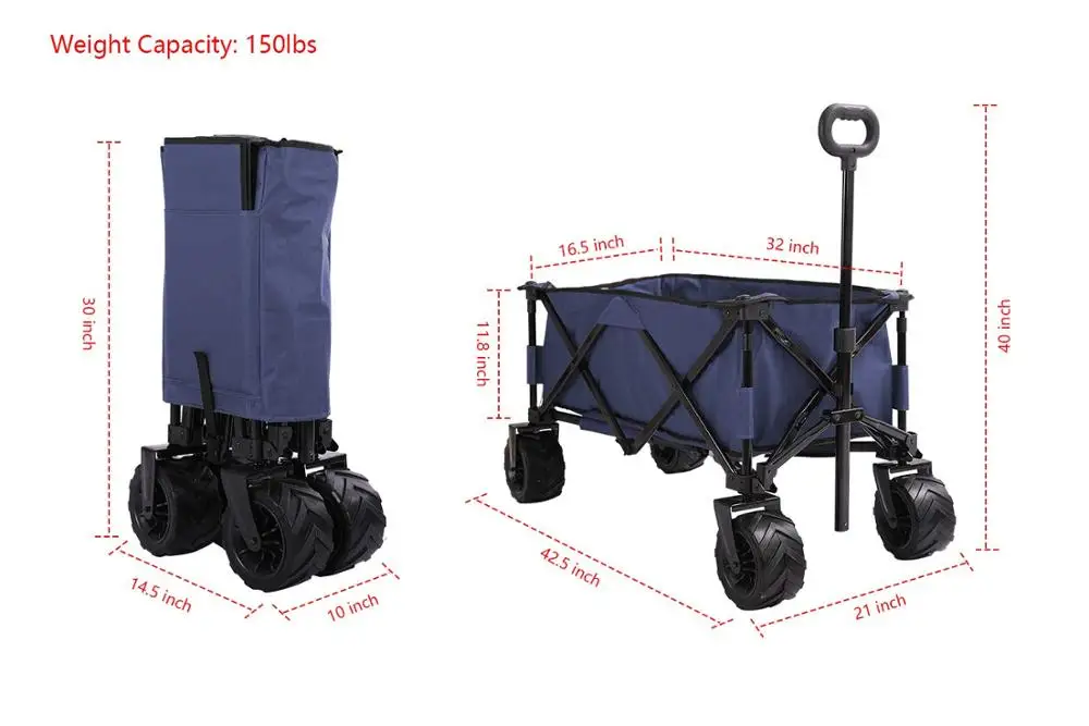 Складная Алюминиевая тележка для сада и пляжа