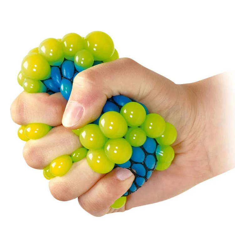 
Color Changing Squeeze Toy Grape Pressure Decompression Stress Relief Mesh Ball 