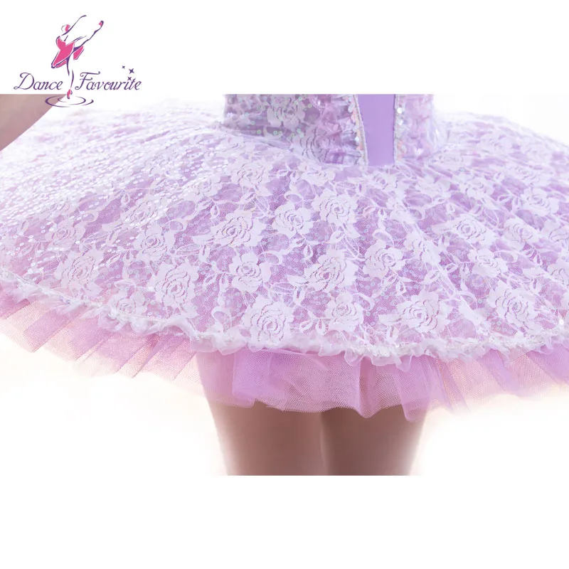 Lilac professional ballet dance tutu dress performance wear solo dance pancake tutus dance wear women BLL047